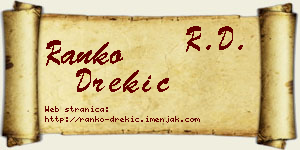 Ranko Drekić vizit kartica